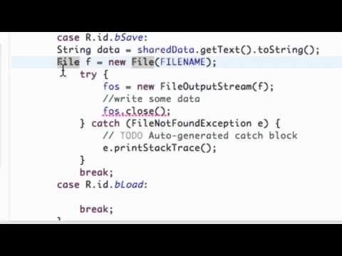 Android Application Development Tutorial   99   Writing Data to File Output Stream   YouTube