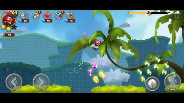 Jump and hang.Classic Adventure Game.Super Jungle Jump. Level 1-4.