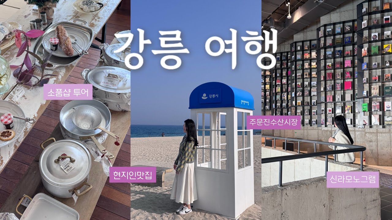 주말 1박 2일 강릉여행 | 툇마루커피 2호점, 주문진수산시장, 빵다방, 소품샵 투어