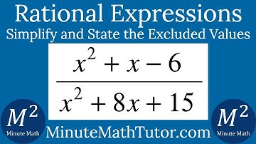 Simplify (x^2+x-6)/(x^2+8x+15) and state the excluded values