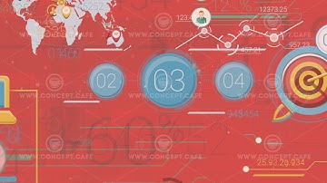 Red Corporate Background With Abstract Elements Of Infographics