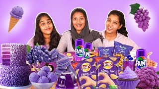 Eating Only Purple Colour Food For 24 Hours Challenge Pullothi