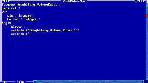 Menghitung Nilai Volume Kubus pada Pascal