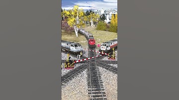 Palang Pintu Kereta Api Panjang Melintas Bergantian 2 #keretaapi #train #railway