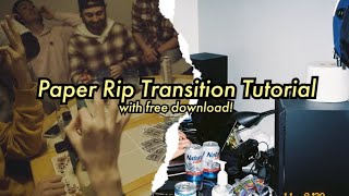 Paper Rip transition Premiere Pro tutorial + free textures!