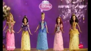 Tv commercial for the disney princess glitter mattel dolls.