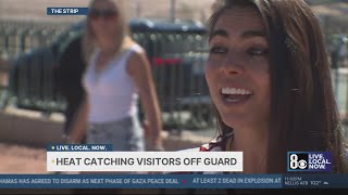 Las Vegas tourists struggle in 115-degree heat