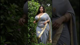 Champa In Jungle. Plussize Ai Desi Saree Model .