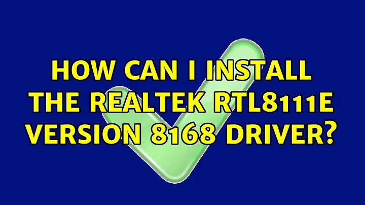 How can I install the Realtek RTL8111E version 8168 driver?