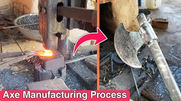 Forging an Axe with a Power Hammer | Blacksmithing Tutorial | Axe Manufacturing Process Video #Axe
