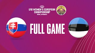 Slovakia v Estonia | Full Basketball Game | FIBA U18 Women's European Championship 2023