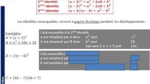 3ème - CALCUL LITTERAL - Identités remarquables