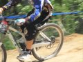 Super slow motion downhill bike suspension