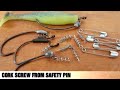 Making Shallow Screw Out Of Safety Pin, For Soft Plastic Bait