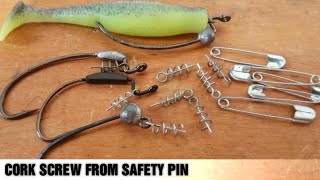 Making Shallow Screw Out Of Safety Pin, For Soft Plastic Bait 