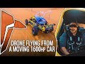 DRONE FLYING FROM A MOVING 1600HP CAR