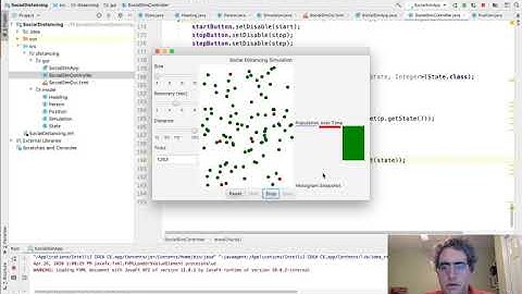 Social Distancing Simulation in JavaFX: 7 - Drawing Charts and Histograms