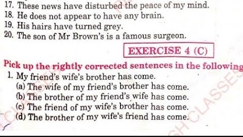 Exercise 4C Noun multiple choice questions from excellent book class 12 solved by Ramesh Sir