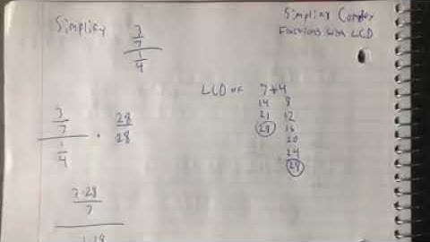 Math 082 7.5 Simplifying Complex Fractions LCD B