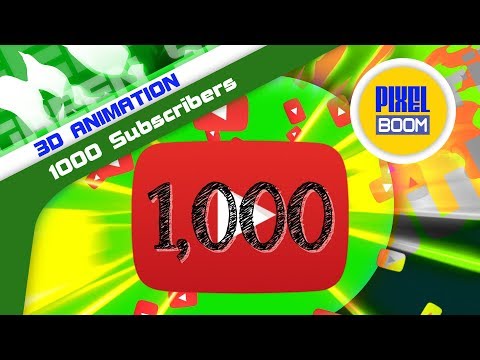 Green Screen YOUTUBE 1,000 Subscribers Counter - PixelBoom 3D Animations