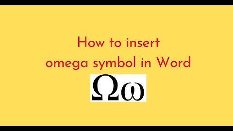 How to insert omega symbol in Word