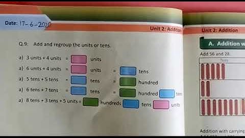 PVI MATHS LESSON # 29 (PART 2) DATED:17/06/2020 TOPIC: ADDITION AND REGROUP IN UNITS OR TENS.