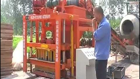 QTJ4-26 semi automatic cement hollow brick making machine with hopper belt conveyor and mixer