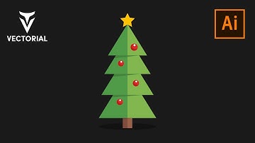 Flat Christmas tree Easy tutorial in Adobe Illustrator
