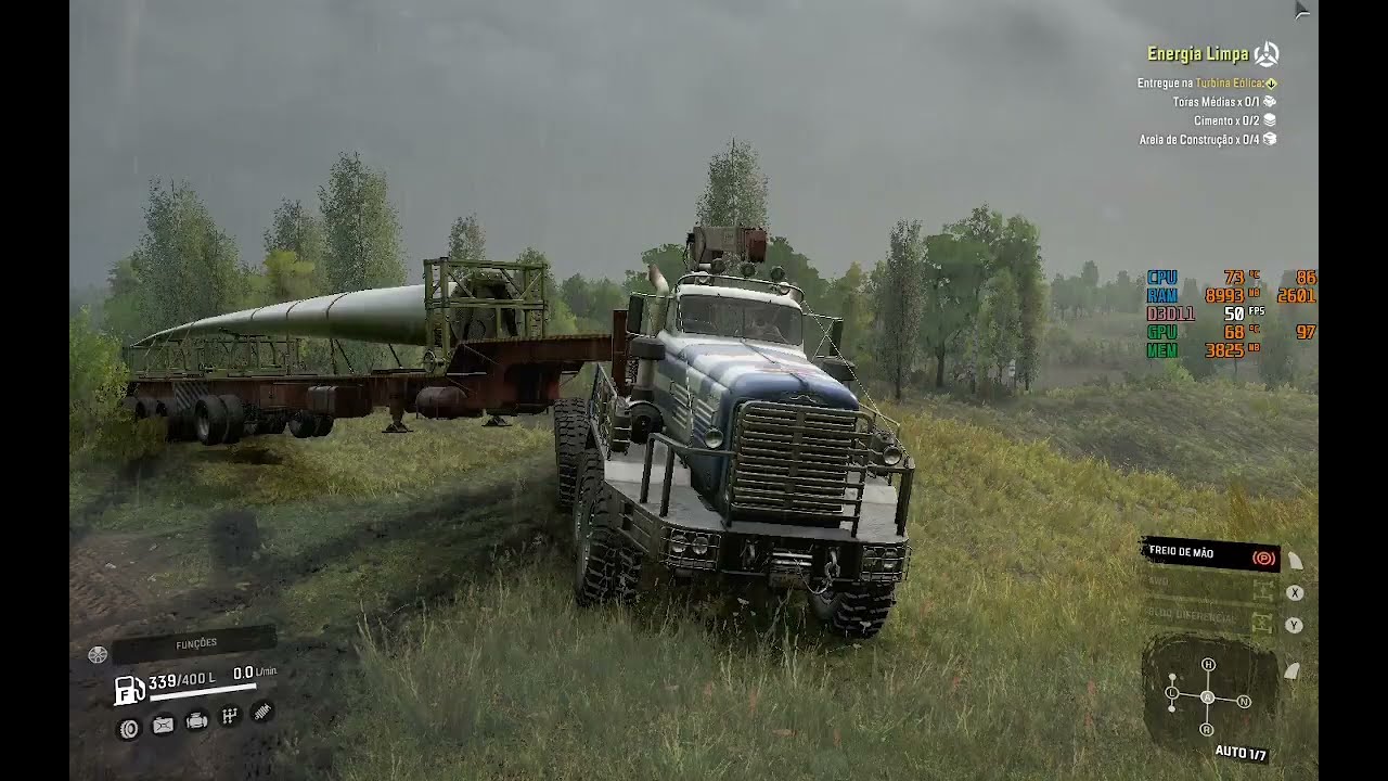 SnowRunner Bosques - Transporte de pá de turbina heólica