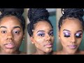 0-100 MAKEUP TRANSFORMATION- Purple Glitter Cut Crease//AshailD