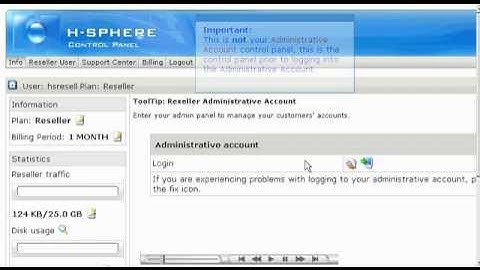 General overview of the Reseller control panel in H-Sphere - Reseller Guide - Host Department LLC
