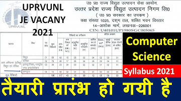 UPRVUNL JE COMPUTER SCIENCE SYLLABUS 2021 || By Latest Exams Preparation