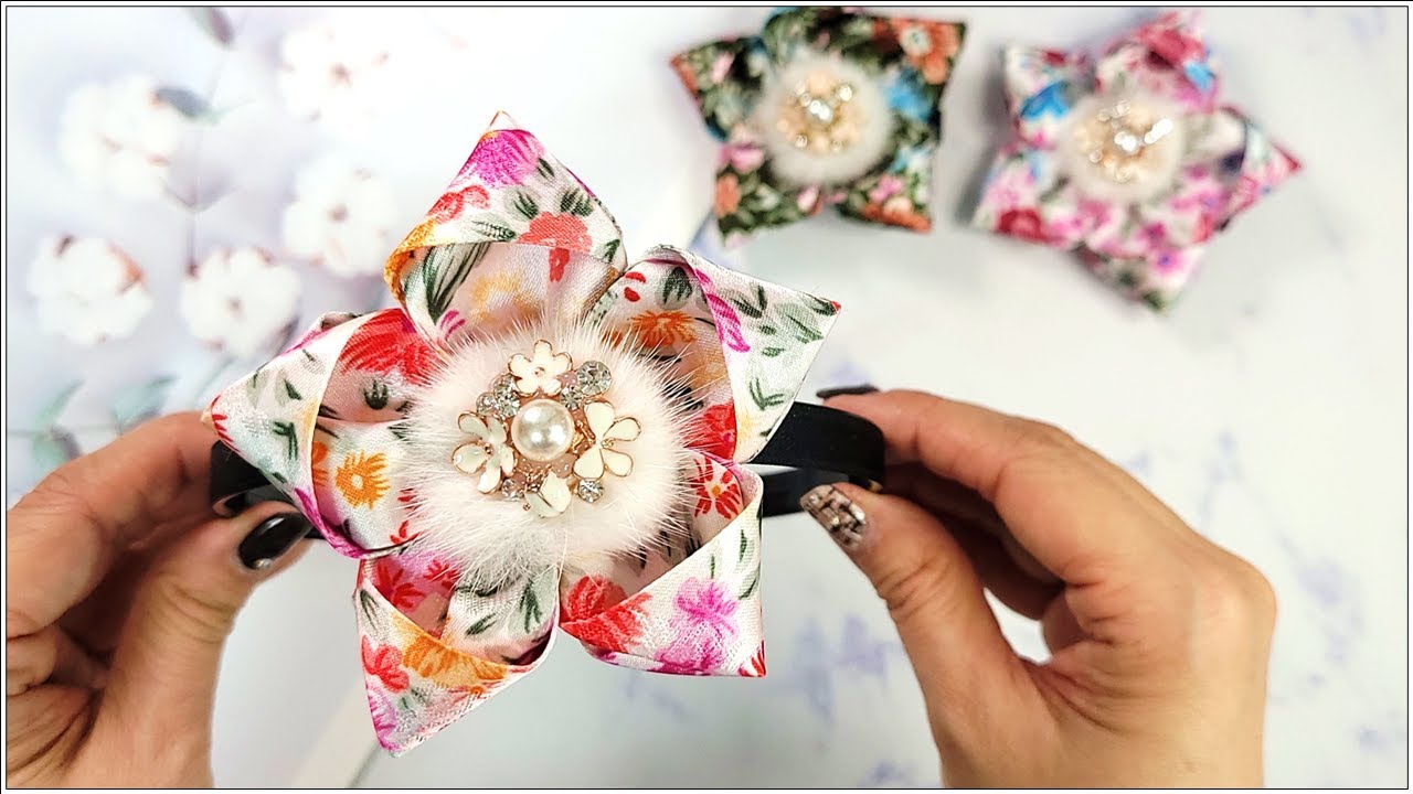 설 명절 배씨핀 한복 머리띠 만들기 / 나뭇잎 기법 응용