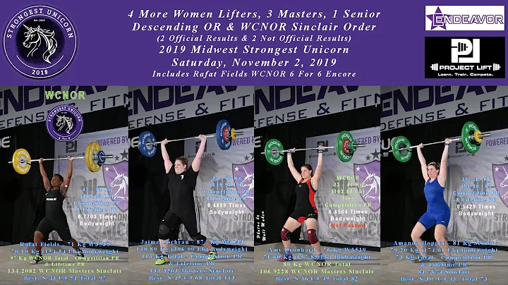 2019 Strongest Unicorn, 4 More Women Lifters, 3 Ma...