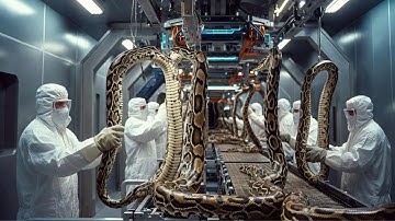Inside the Pythons Factory -Million-Dollar Products Are Made From Pythons Leather Skin -Full Process
