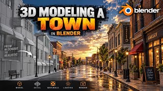 How to Model a Realistic Town in Blender | 3D Environment Tutorial ( Part 12)