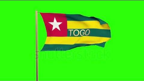Togo flag with title waving in the wind. Looping sun rises style. Animation loop Stock video by