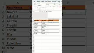 Flash Fill-Full Name - Excel shortcut
