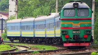 Гибрид 2М62У-0075/0066 с пассажирским поездом прибывает на ст. Хмельницкий