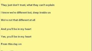 Video thumbnail of "Phil Collins - You'll Be In My Heart Lyrics"