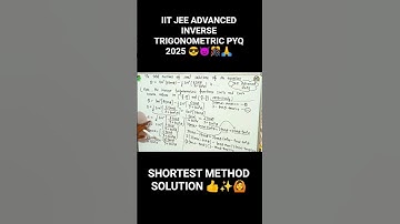 IIT JEE advanced inverse trigonometry pyq 2025