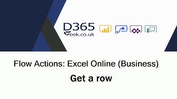 Excel Online (Business) Actions: Get A Row