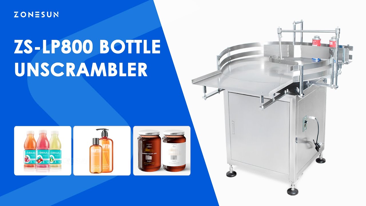 ZONESUN ZS-LP800 Automatic Rotary Bottle Unscrambler Sorting Turntable