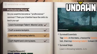 Learn any 4 throwing talents UNDAWN