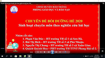 TH - CHUYÊN ĐỀ: SINH HOẠT CHUYÊN MÔN THEO NGHIÊN CỨU BÀI HỌC