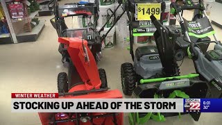 Hardware stores stocking up on supplies ahead of storm