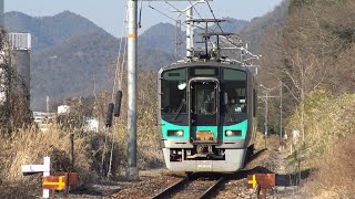 【4K】JR加古川線　普通列車125系電車　ｶｺN4編成　日本へそ公園駅到着