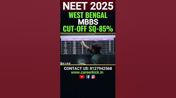 West Bengal MBBS Cutoff | SQ 85% #mbbsadmission #mbbscutoff #neet2025