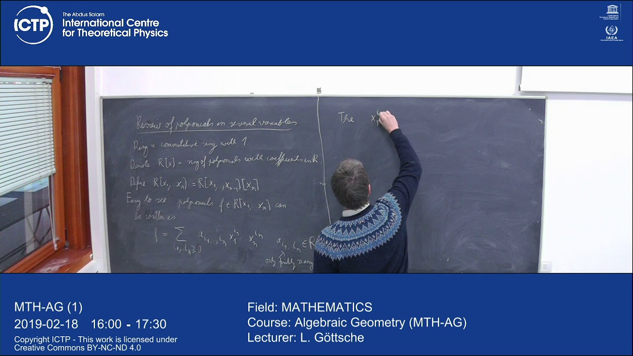Algebraic Geometry (MTH-AG) Lecture 1 - YouTube