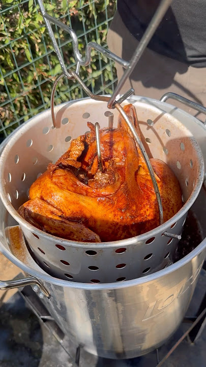 Deep fried turkey with @LoCoCookers turkey fryer